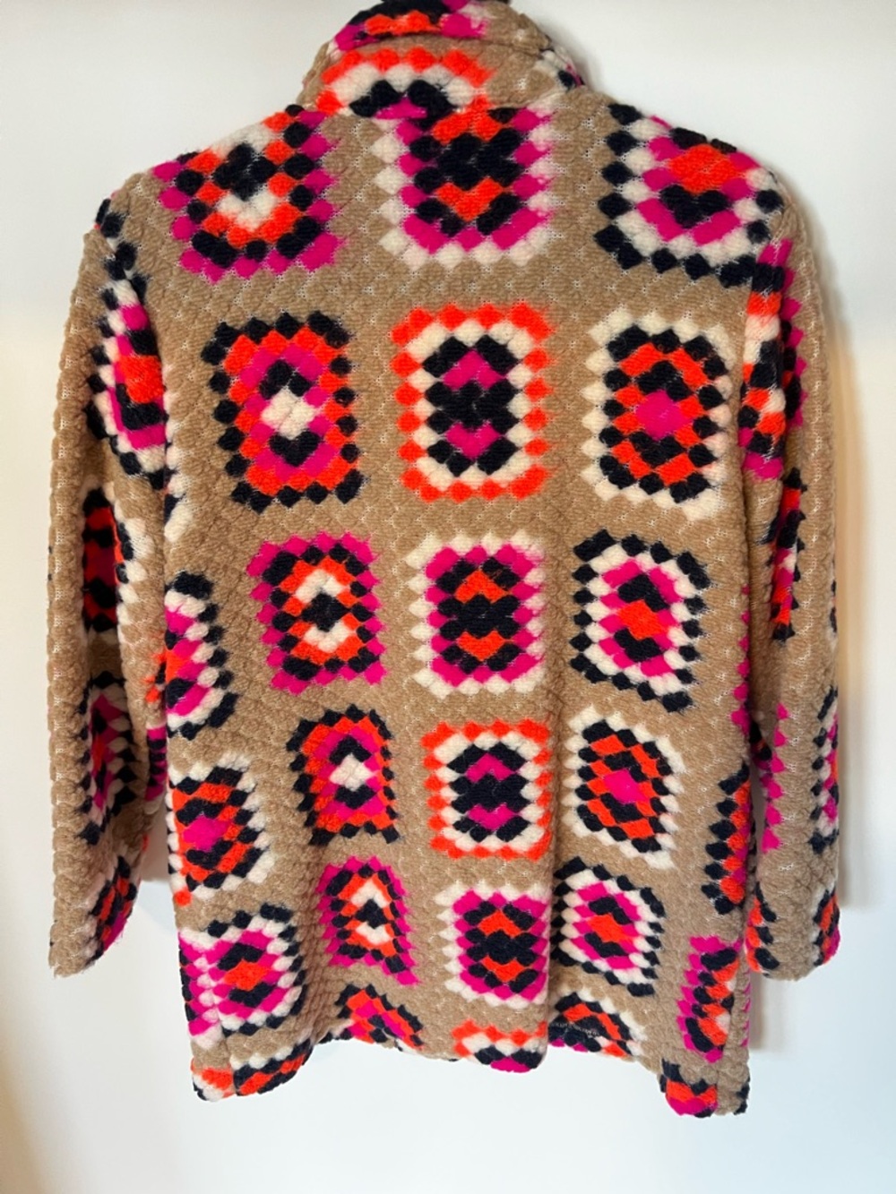 Vilagallo Lucy Wool-Blend Coat Jacket with Geometric Motif - Size 40 - EUC - Picture 3 of 3